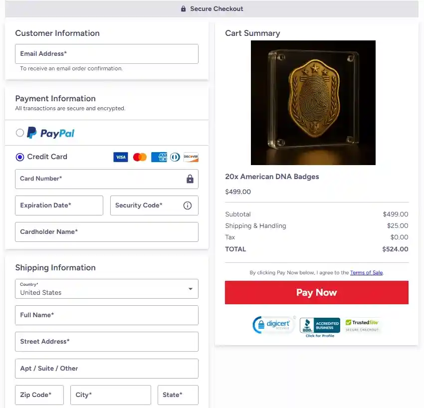 Trump American DNA Badge Trump American DNA Badge Order Page